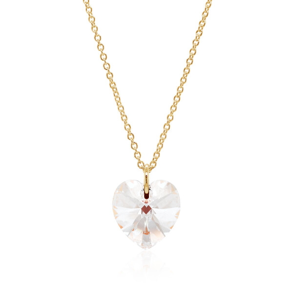 Crystal & Silver Halskette Heart Crystal Shimmer Silber vergoldet