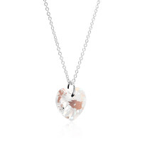Crystal & Silver Halskette Heart Crystal Shimmer Silber