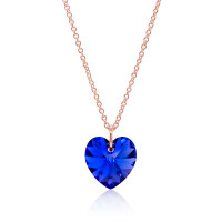 Crystal & Silver Halskette Heart Sapphire Vitrail...