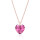 Crystal & Silver Halskette Heart Rose CAL Silber Rosé
