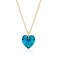 Crystal & Silver Halskette Heart Blue Cirkon CAL...