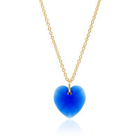 Crystal & Silver Halskette Heart Majestic Blue Silber...