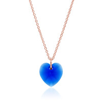 Crystal & Silver Halskette Heart Majestic Blue Silber...