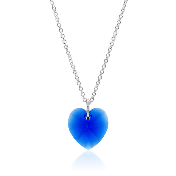 Crystal & Silver Halskette Heart Majestic Blue Silber