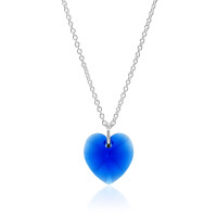 Crystal & Silver Halskette Heart Majestic Blue Silber