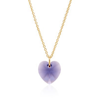 Crystal & Silver Halskette Heart Tanzanit Silber...