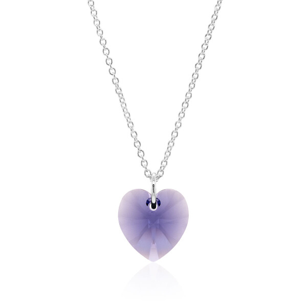 Crystal & Silver Halskette Heart Tanzanit Silber