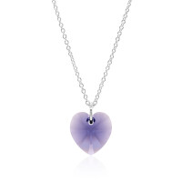Crystal & Silver Halskette Heart Tanzanit Silber