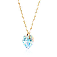 Crystal & Silver Halskette Heart Aurora Borealis Silber vergoldet