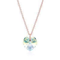 Crystal & Silver Halskette Heart Aurora Borealis...