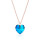 Crystal & Silver Halskette Heart Bermuda Blue Silber Rosé