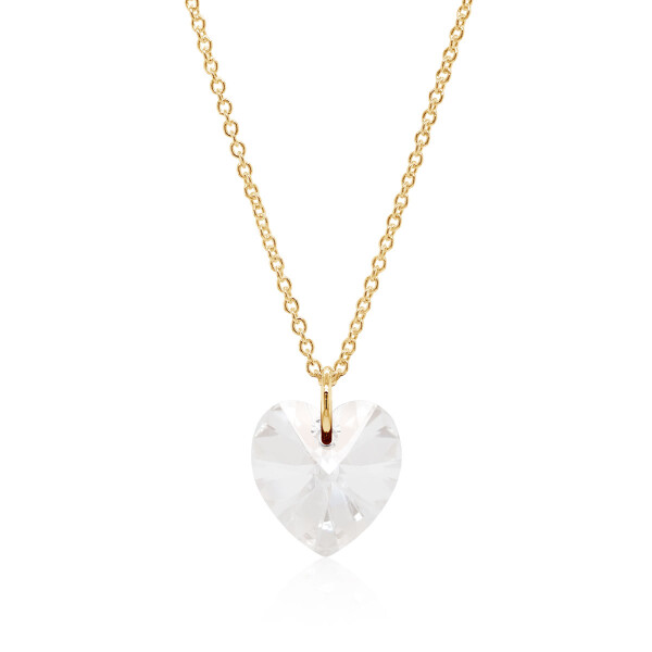 Crystal & Silver Halskette Heart Moonlight Silber vergoldet