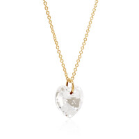 Crystal & Silver Halskette Heart Moonlight Silber vergoldet