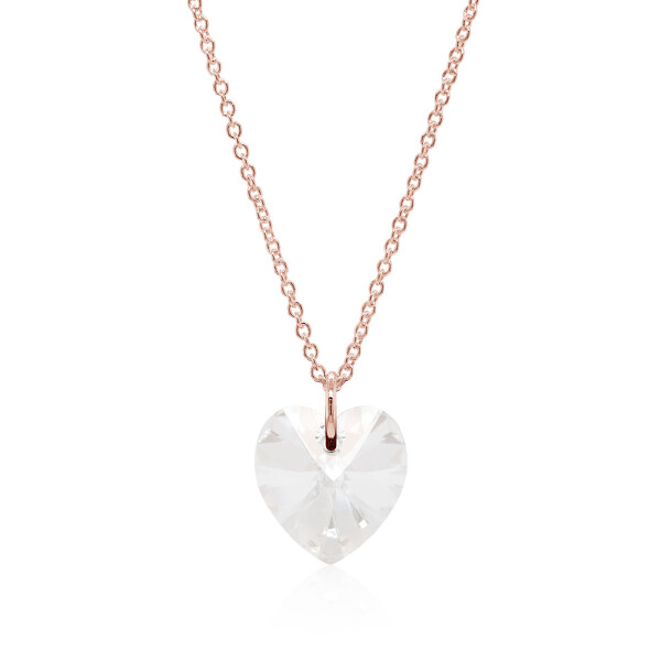 Crystal & Silver Halskette Heart Moonlight Silber Rosé