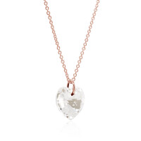 Crystal & Silver Halskette Heart Moonlight Silber Rosé