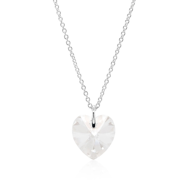 Crystal & Silver Halskette Heart Moonlight Silber