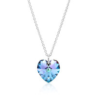 Crystal & Silver Halskette Heart Vitrail Light Silber