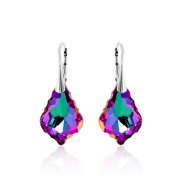 Crystal & Silver Ohrhänger Baroque in Silber Heliotrope Aurea