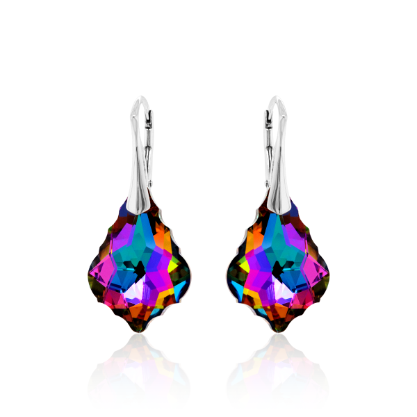 Crystal & Silver Ohrhänger Baroque in Silber Volcano Aurea