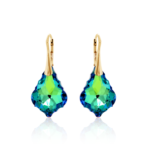 Crystal & Silver Ohrhänger Baroque Silber vergoldet Sphinx