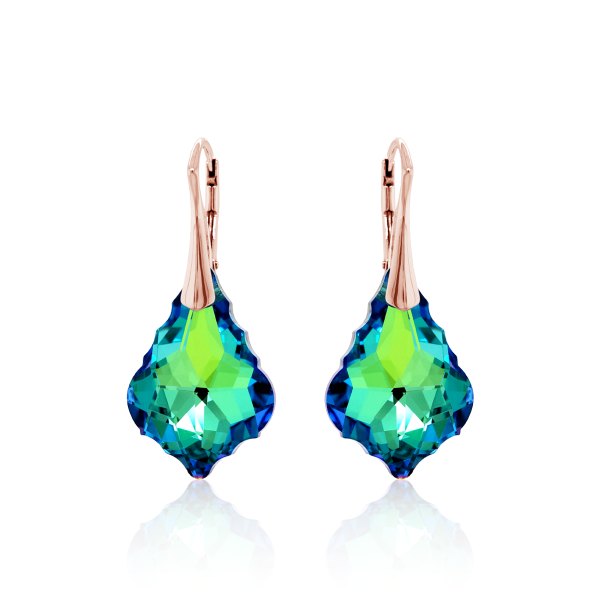 Crystal & Silver Ohrhänger Baroque Silber Rosé Sphinx