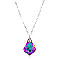 Crystal & Silver Halskette Baroque in Silber Heliotrope Aurea