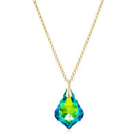 Crystal & Silver Halskette Baroque Silber vergoldet Sphinx