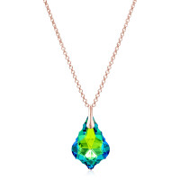 Crystal & Silver Halskette Baroque Silber Rosé Sphinx