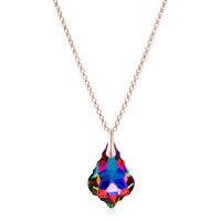 Crystal & Silver Halskette Baroque Silber Rosé Volcano Aurea