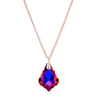 Crystal & Silver Halskette Baroque Silber Rosé Violet Blue