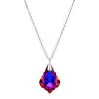 Crystal & Silver Halskette Baroque in Silber Violet Blue