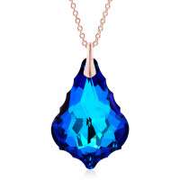 Crystal & Silver Halskette Baroque groß in versch. Farben