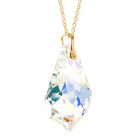 Crystal & Silver Halskette Baroque groß Silber vergoldet Aurora Borealis