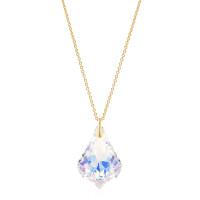 Crystal & Silver Halskette Baroque groß Silber vergoldet Aurora Borealis