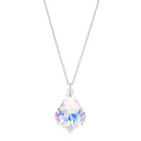 Crystal & Silver Halskette Baroque groß in Silber Aurora Borealis