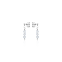 Crystal & Silver Ohrstecker Zirkonia-Pearl in versch. Farben