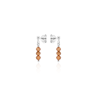 Crystal & Silver Ohrstecker Zirkonia-Pearl in versch. Farben