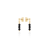 Crystal & Silver Ohrstecker Zirkonia-Pearl Schwarz...