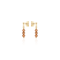 Crystal & Silver Ohrstecker Zirkonia-Pearl Karamell...