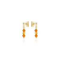 Crystal & Silver Ohrstecker Zirkonia-Pearl Orange...