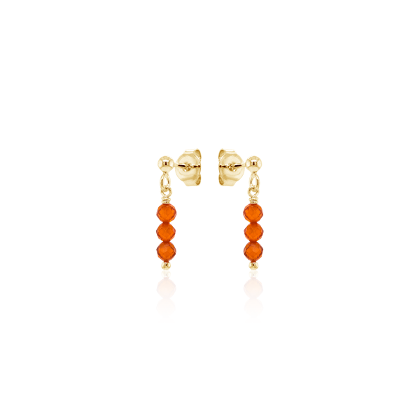 Crystal & Silver Ohrstecker Zirkonia-Pearl Orange Silber vergoldet