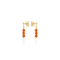 Crystal & Silver Ohrstecker Zirkonia-Pearl Orange...