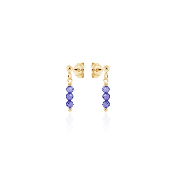 Crystal & Silver Ohrstecker Zirkonia-Pearl Lila Silber vergoldet