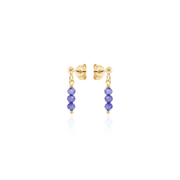 Crystal & Silver Ohrstecker Zirkonia-Pearl Lila...