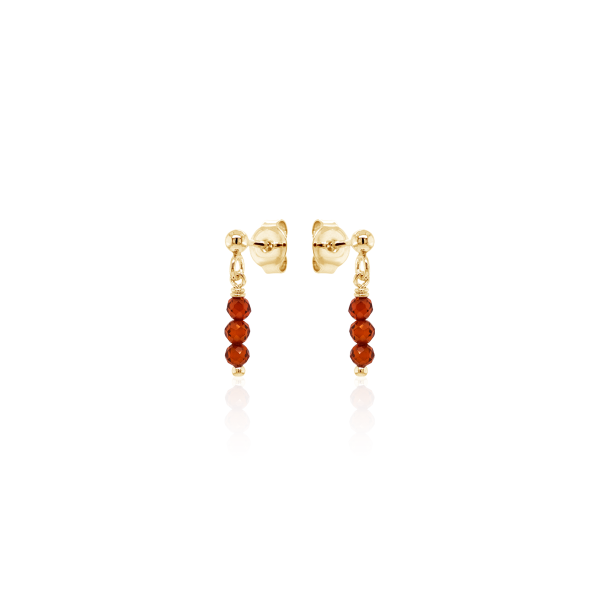 Crystal & Silver Ohrstecker Zirkonia-Pearl Rot Silber vergoldet
