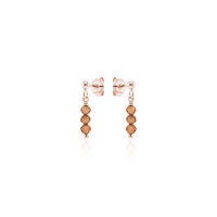 Crystal & Silver Ohrstecker Zirkonia-Pearl Karamell...