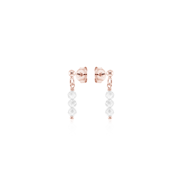 Crystal & Silver Ohrstecker Zirkonia-Pearl Crystal Weiß Silber Rosé