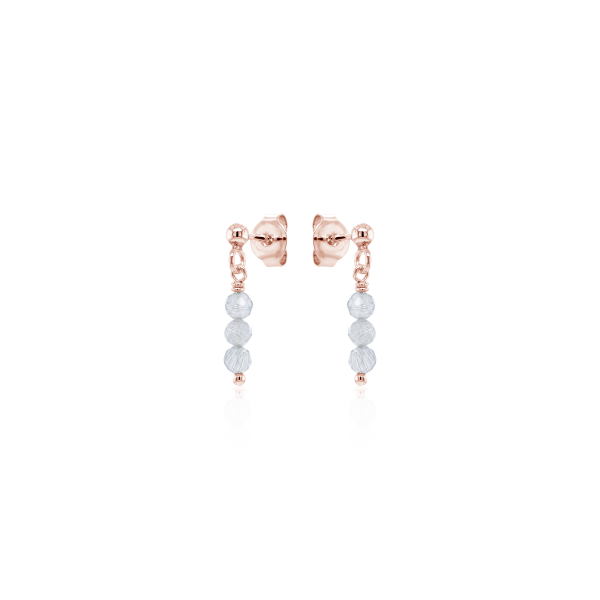 Crystal & Silver Ohrstecker Zirkonia-Pearl Nebelgrau Silber Rosé