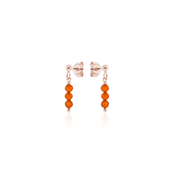 Crystal & Silver Ohrstecker Zirkonia-Pearl Orange Silber Rosé