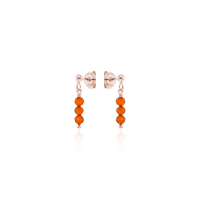 Crystal & Silver Ohrstecker Zirkonia-Pearl Orange...